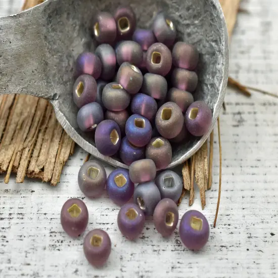 50G S/L Transparent Matte AmethystAB Czech 2/0 Seed Beads {3}