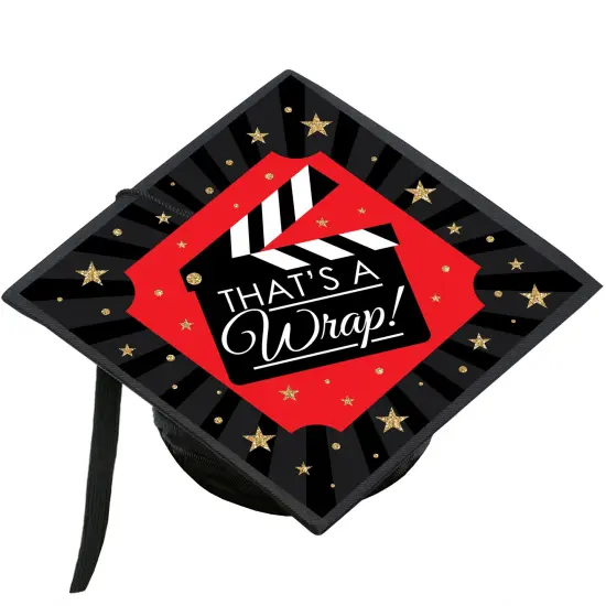 Big Dot of Happiness That&rsquo;s a Wrap - Movie Graduation Cap Decorations Kit - Grad Cap Cover {1}
