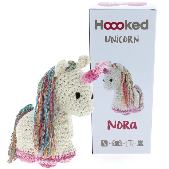 Multipack of 2 - Hoooked Unicorn Nora Yarn Kit W/Eco Barbante Yarn-Off White {3}