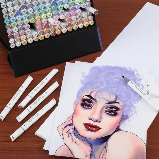 Artfinity Sketch Marker Sets - Set of 3 - Neutral Gray, Vibrant, Professional, Dye-Based Alcohol Markers for Artists, Drawing, Travel, & More {6}