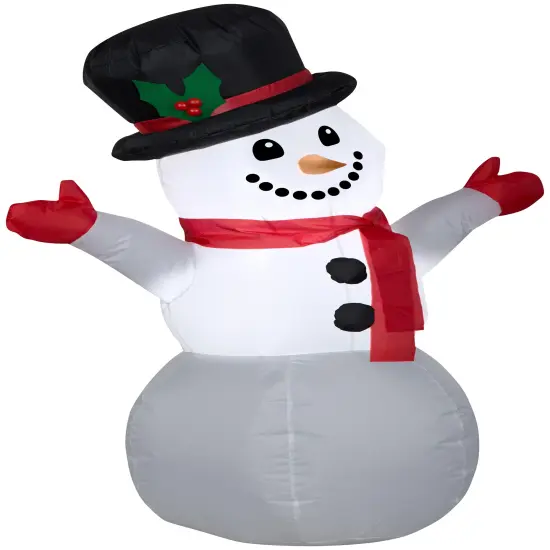 3.5' Gemmy Airblown Snowman w/ Red Mittens 119518 {1}