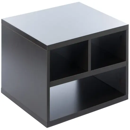 Printer Stand Shelf Wood Office Desktop Compartment Organizer Black {10}