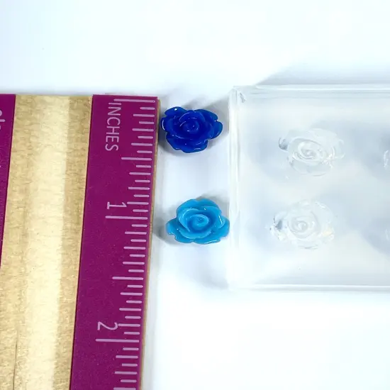 Gloss Rose 10mm Flower Stud Silicone Mold 2 pairs(A10) {2}