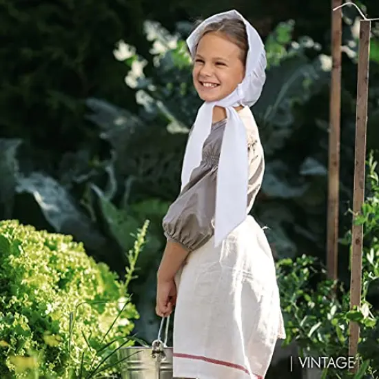 Colonial Pioneer Womens Bonnet - Revolutionary War White Pilgrim Women Bonnets Sun Hats Dress Up Costume Accessories {4}