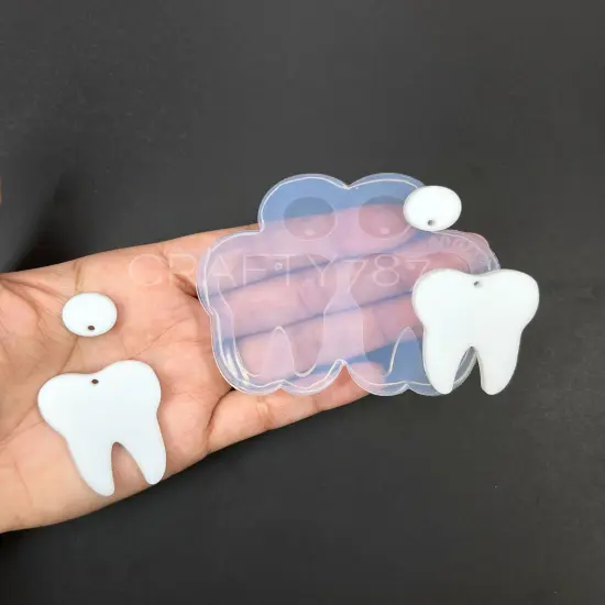 Tooth Dangle Keychain Silicone Mold (C5) {1}