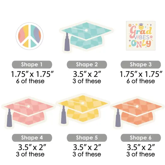 Big Dot of Happiness Groovy Grad - Paper Straw Decor - Hippie Graduation Party Striped Decorative Straws - Set of 24 {3}