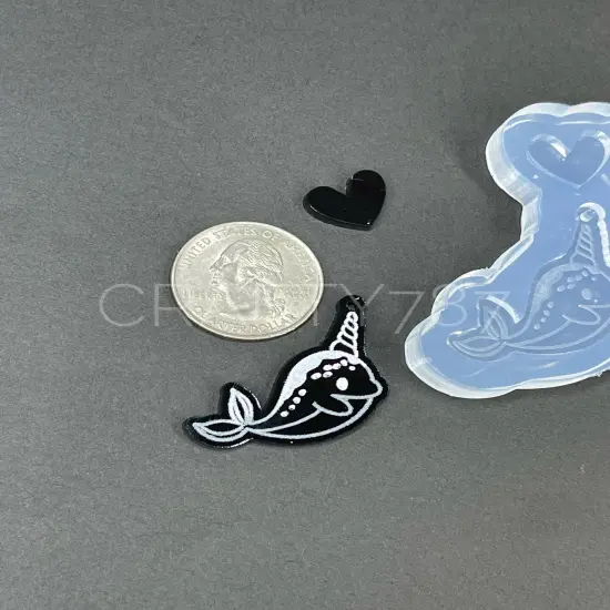 Narwhal Dangle Earring Silicone Mold (D4) {3}