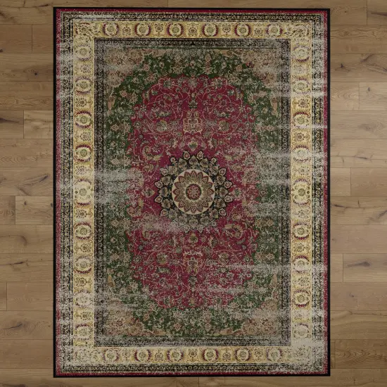 Deerlux Traditional Oriental Persian Style Living Room Area Rug with Nonslip Backing, Classic Pink {1}