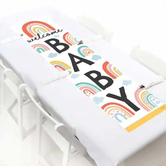 Big Dot of Happiness Hello Rainbow - Boho Baby Shower Front Door Decoration - Vertical Banner {6}