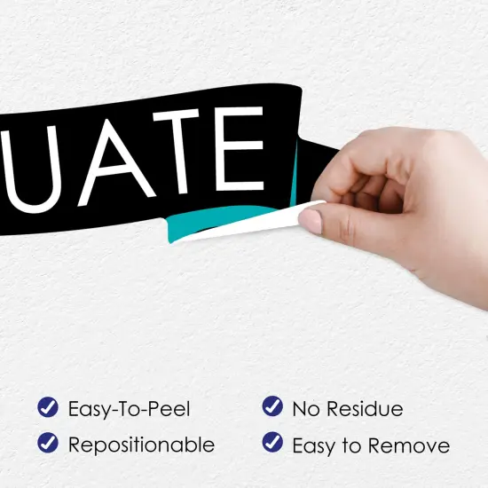 Big Dot of Happiness Teal Graduation Party Photo Backdrop - Wall Decals {4}