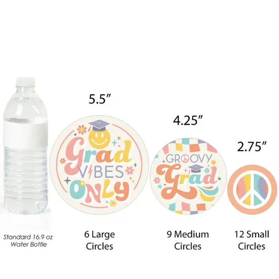 Big Dot of Happiness Groovy Grad - Hippie Graduation Party Giant Circle Confetti - Party Decorations - Large Confetti 27 Count {4}