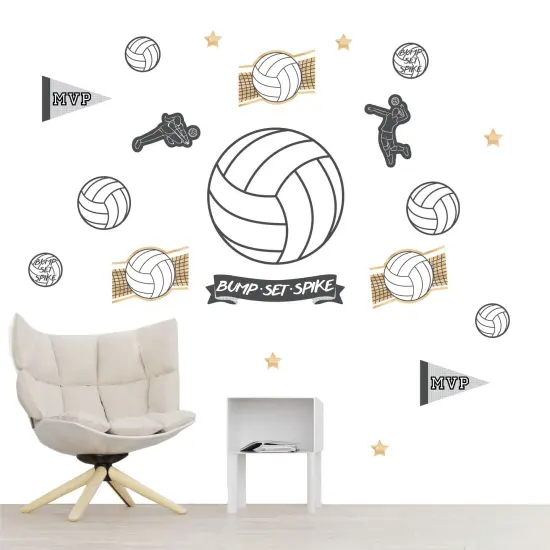 Big Dot of Happiness Bump, Set, Spike - Volleyball - Peel and Stick Sports Decor Vinyl Wall Art Stickers - Wall Decals - Set of 20 {1}