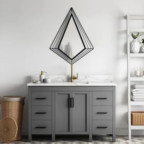 Uniquewise Decorative Metal Wall Mounted Modern Mirror - Perfect for Living Room, Bedroom, Bathroom Vanity, Entryway, or Hallway, Adding Elegance and Charm to Your Space {9}