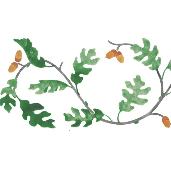 Leaf and Acorn Design Wall Stencil | 2622 by Designer Stencils | Floral Stencils | Reusable Art Craft Stencils for Painting on Walls, Canvas, Wood | Reusable Plastic Paint Stencil for Home Makeover | Easy to Use & Clean Art Stencil {2}