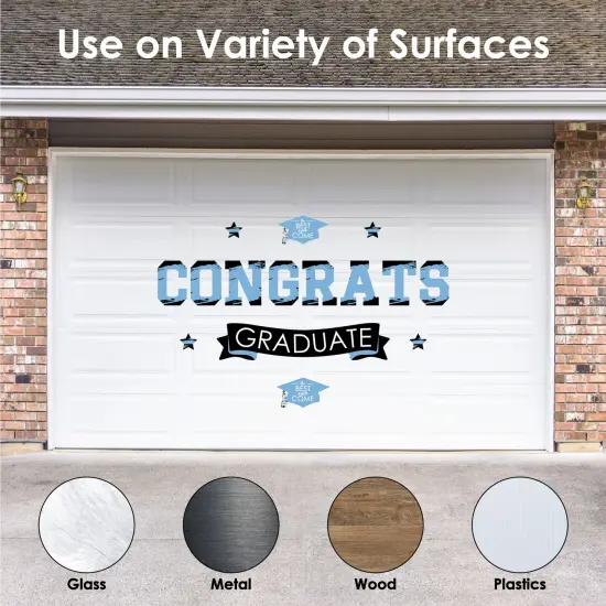 Big Dot of Happiness Light Blue Graduation Party Photo Backdrop - Wall Decals {3}