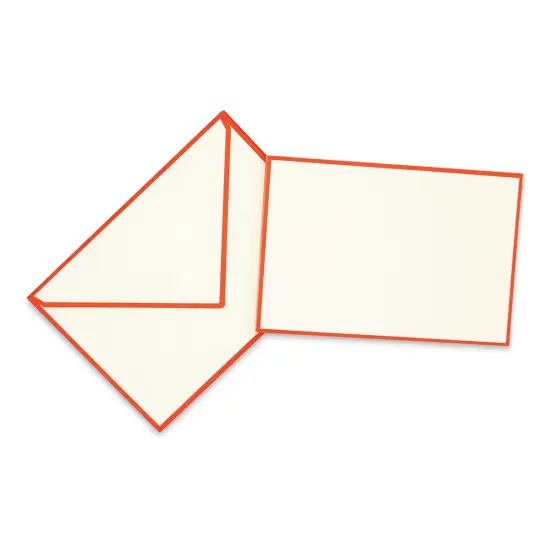 Original Crown Mill Color Edge Cards and Envelopes - Cream/Red, Pkg of 10 {1}