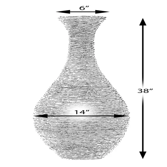 38-inch Tall Artificial Rattan Floor Vase in Elegant Beige - Statement Piece for Living Room Decor, Entryway, or Hallway - Versatile Home Accent for Dried or Silk Floral Arrangements {4}