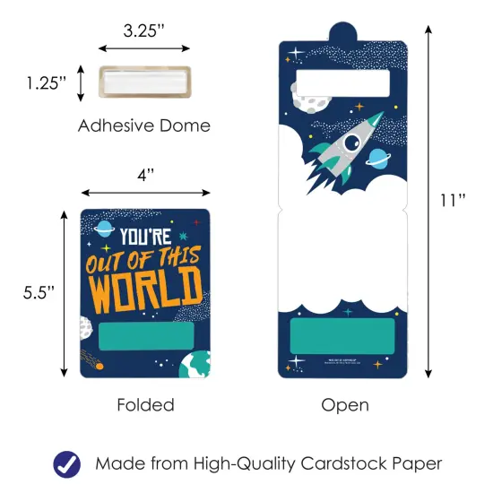 Big Dot of Happiness Blast Off to Outer Space - DIY Assorted Rocket Ship Baby Shower or Birthday Cash Holder Gift - Funny Money Cards - Set of 6 {6}