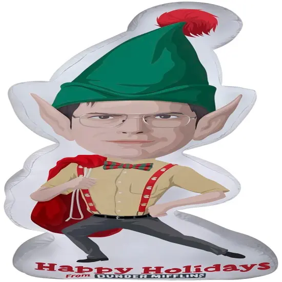 6' Gemmy Airblown Inflatable Photo Realistic Stylized Dwight as Elf from The Office 118983 {1}