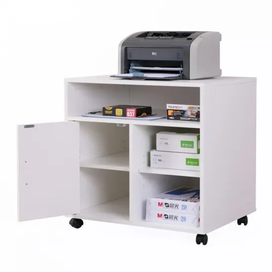 Printer Kitchen Office Storage Stand With Casters Black {7}