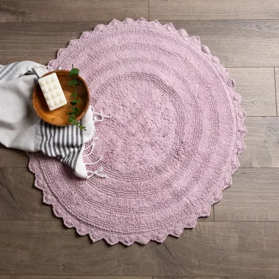 DII Mauve Large Oval Crochet Bath Mat {2}