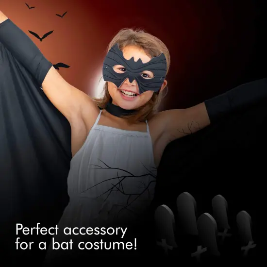 Bat Eye Mask Costume - Superhero Black Bat Face Masks Dress Up Costume Accessories for Adults and Kids {3}