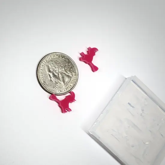 Witch on Broom Stud Earring Mold(A5) {2}