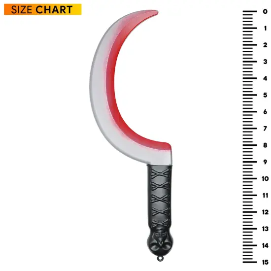 Bloody Sickle Weapon Prop - Fake Zombie Costume Accessories Weapons Knife Props with Jolly Roger Handle {5}