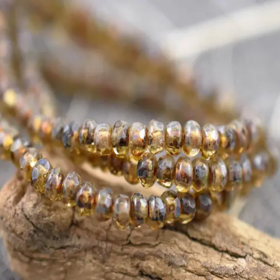 *50* 2x3mm Crystal Picasso Faceted Micro Spacer Beads {2}