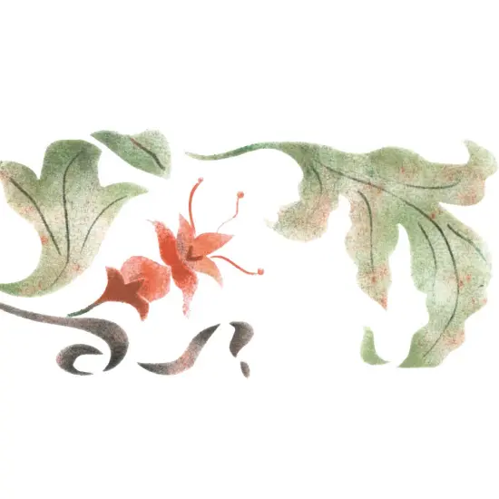 Acanthus with Tassel Wall Stencil | 2570 by Designer Stencils | Floral Stencils | {2}