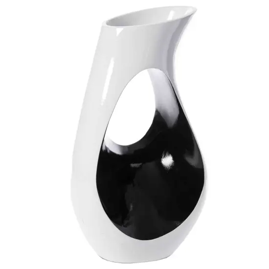 Modern floor vase, White Unique Trumpet Floor Vase, Home Interior Decoration, Modern Floor Vase, Tall Floor Vases for Entryway and Living Room And Office {3}