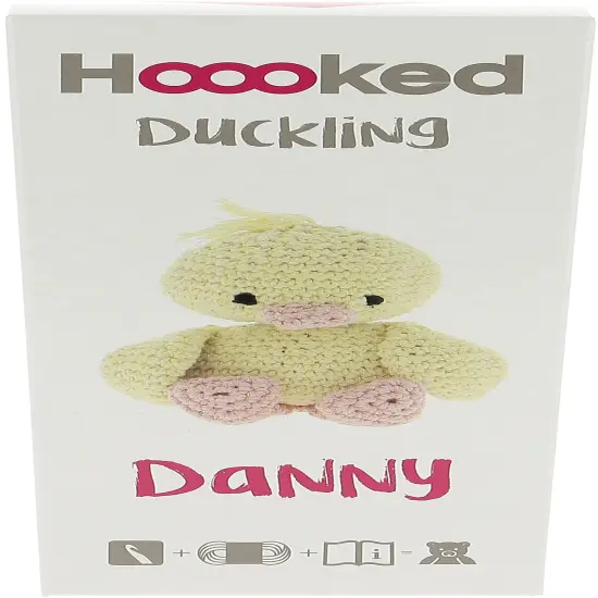 Hoooked Amigurumi DIY Kit W/Eco Barbante Yarn-Duckling Danny - Yellow & Peach {1}