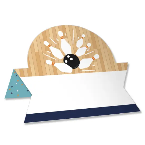 Big Dot of Happiness Strike Up the Fun - Bowling - Birthday Party or Baby Shower Tent Buffet Card - Table Setting Name Place Cards - Set of 24 {1}