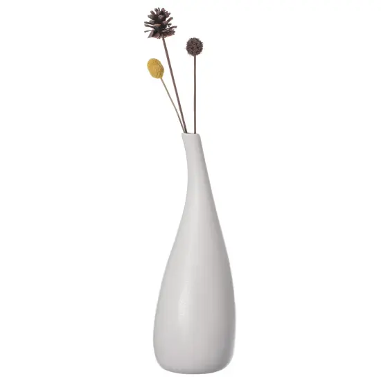 Uniquewise White Ceramic Water Drop Vase - Modern Teardrop Shape for Home Decor - Perfect for Floating Shelves TV Stands Desks Bookshelves Side Tables Countertops and Contemporary Spaces {2}