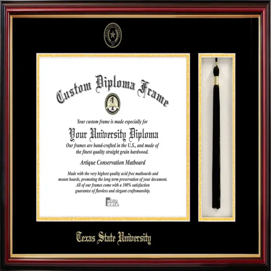 Texas State, San Marcos 14w x 11h Tassel Box and Diploma Frame {1}