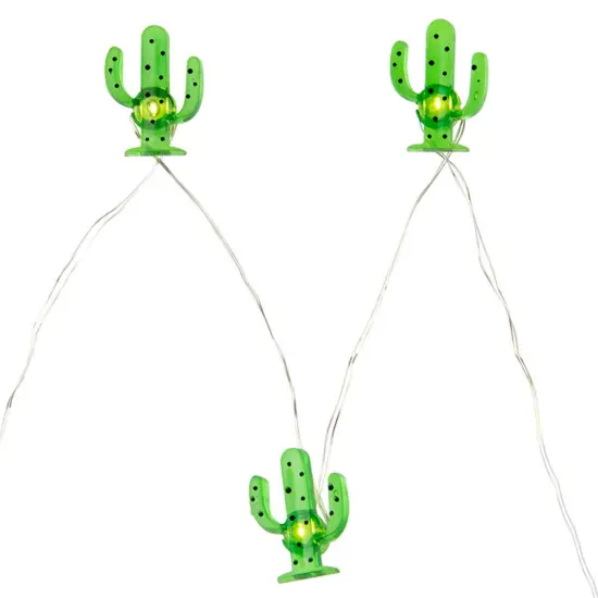 Northlight LED Cactus Fairy Lights - Warm White - 2.75' Silver Wire - 10ct Green {6}