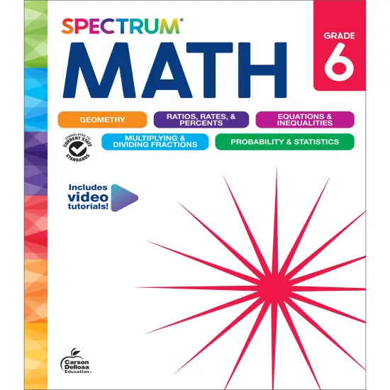 Spectrum 6th Grade Math Workbook, Activity Book for Kids Ages 11-12, Geometry, Ratio, Mathematics Equations, Multiplication and Division of Fractions, and More, Classroom or Homeschool Curriculum {1}