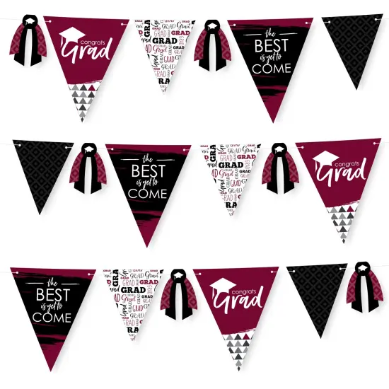 Big Dot of Happiness 30 Piece Maroon Graduation Party Pennant Triangle Banner {1}
