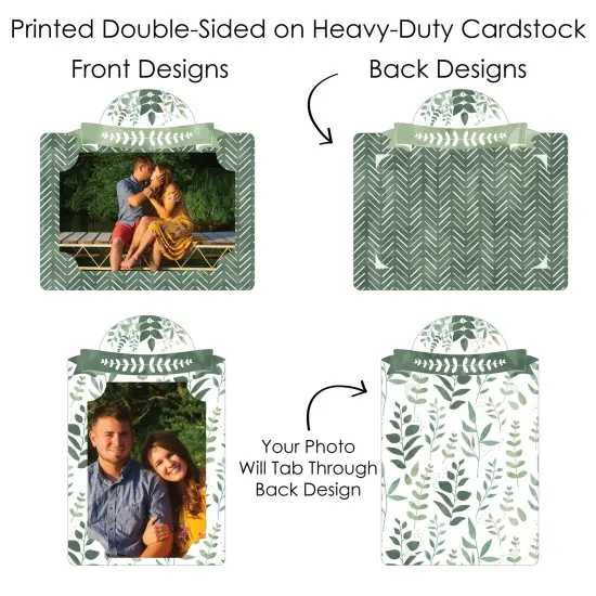 Big Dot of Happiness Boho Botanical - Greenery Party Picture Centerpiece Sticks - Photo Table Toppers - 15 Pieces {7}