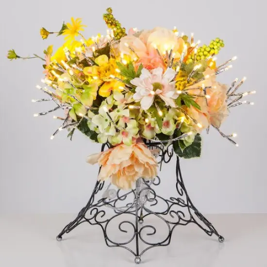 24" White Starburst Lighted Branches, Warm White LED, Twinkle Lights: Illuminate Your Space with LED Starburst Branch Lights {4}