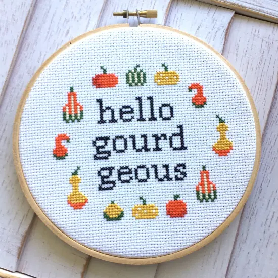 Hello Gourdgeous Counted Cross Stitch DIY KIT Intermediate {1}
