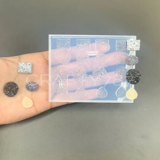 Druzy Variety Earrings Silicone Mold (B2) {1}