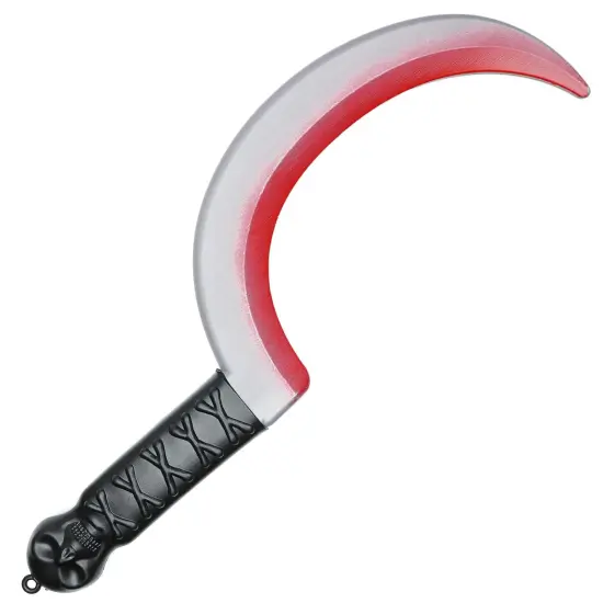 Bloody Sickle Weapon Prop - Fake Zombie Costume Accessories Weapons Knife Props with Jolly Roger Handle {1}