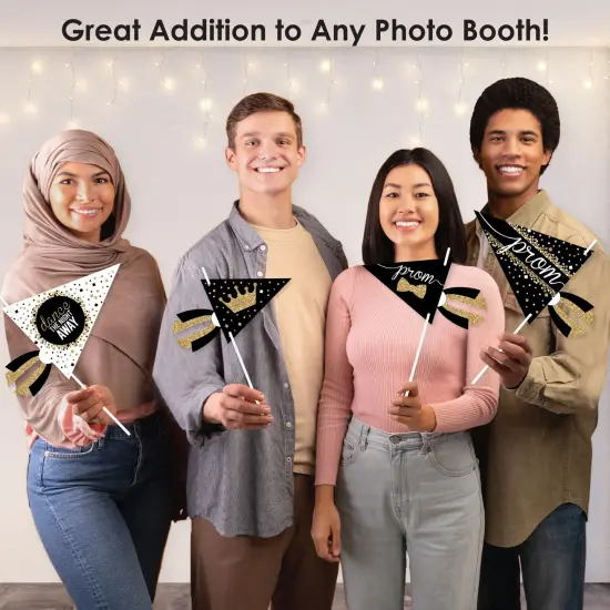 Big Dot of Happiness Prom - Triangle Prom Night Party Photo Props - Pennant Flag Centerpieces - Set of 20 {6}