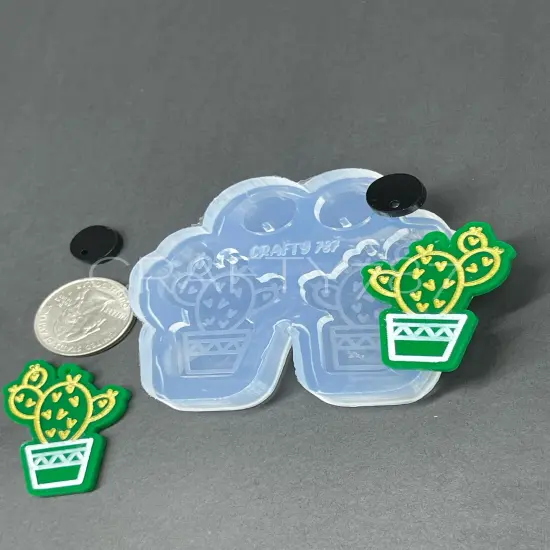 Cactus Dangle Earring Silicone Mold (D5) {2}