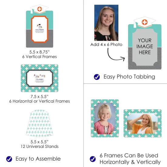 Big Dot of Happiness Medical School Grad - Doctor Graduation Party 4x6 Picture Display - Paper Photo Frames - Set of 12 {4}