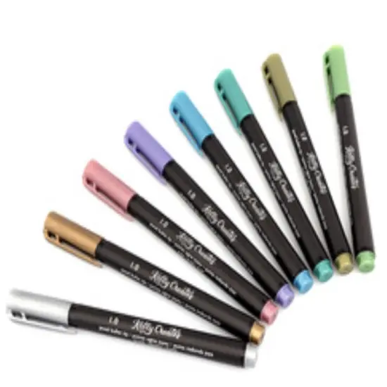 PEN - American Crafts - KC - SMALL BRUSH PENS - METALLIC JEWEL (8 PIECE) 349301 {5}