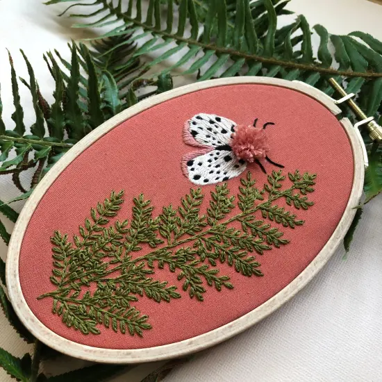 MCreativeJ Moth and Fern - Intermediate 3D Hand Embroidery DIY Craft Kit {5}
