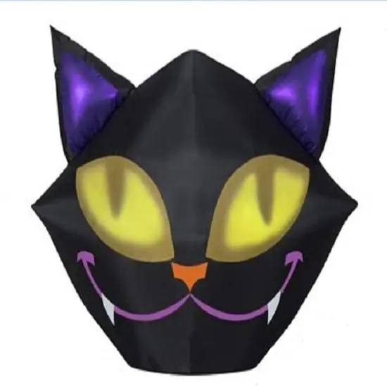5' Airblown Projection Inflatable Smiling Black Cat 222957 {1}