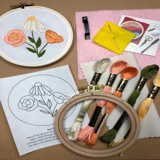 MCreativeJ Flower Trio- DIY Beginner Embroidery Craft Kit {3}